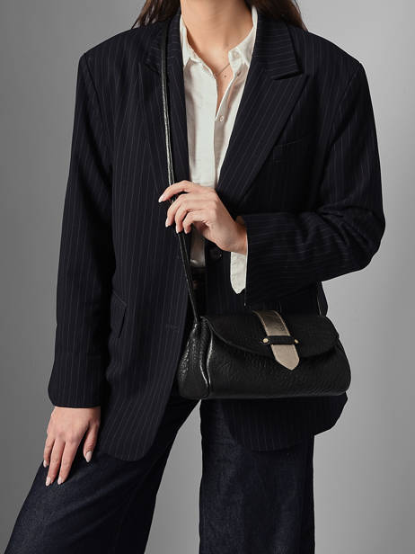 Sac Bandoulière M Agnes Cuir Etrier Noir agnes EAGC205M vue secondaire 2